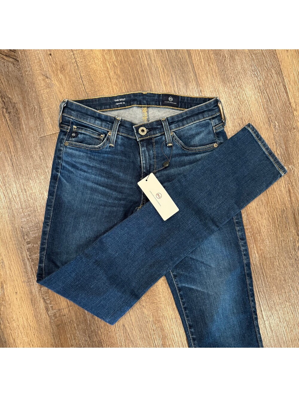 AG Adriano Goldschmied NWT The Stilt Skinny Jeans Size 24R Dark Wash Denim